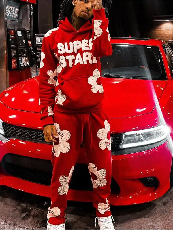 Autumn and winter European and American street hip-hop loose letter printed sweatshirts, trendy hooded zipper casual sweatshirts