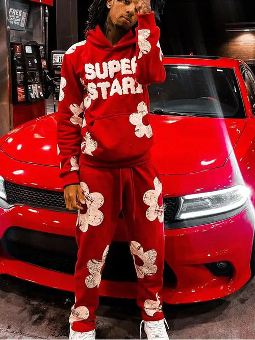 Autumn and winter European and American street hip-hop loose letter printed sweatshirts, trendy hooded zipper casual sweatshirts